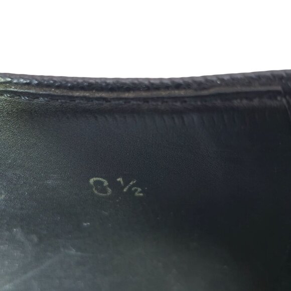 Prada Italian Saffiano Black Leather Dress Shoes Mens 8.5 Luxury Formal Oxfords - Picture 9 of 14